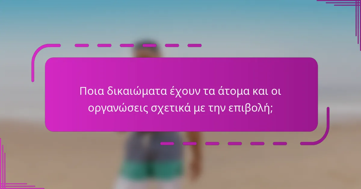 Ποια δικαιώματα έχουν τα άτομα και οι οργανώσεις σχετικά με την επιβολή;