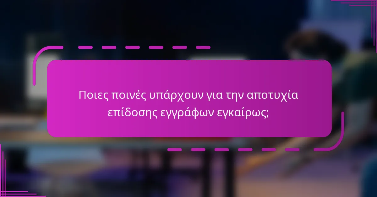 Ποιες ποινές υπάρχουν για την αποτυχία επίδοσης εγγράφων εγκαίρως;